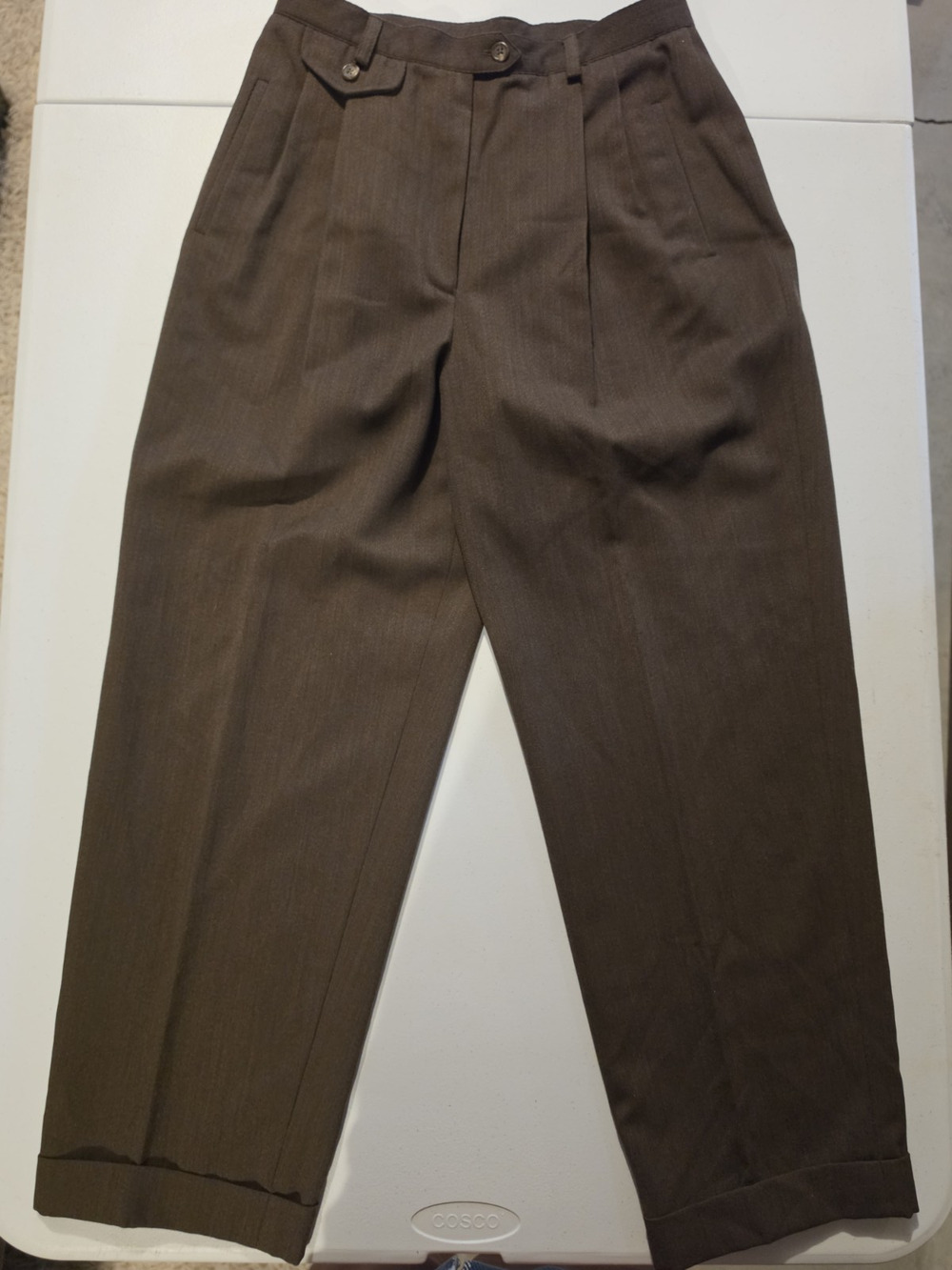 Lauren Ralph Lauren Petite Wool Blend Pants Brown Career Quiet Luxury
